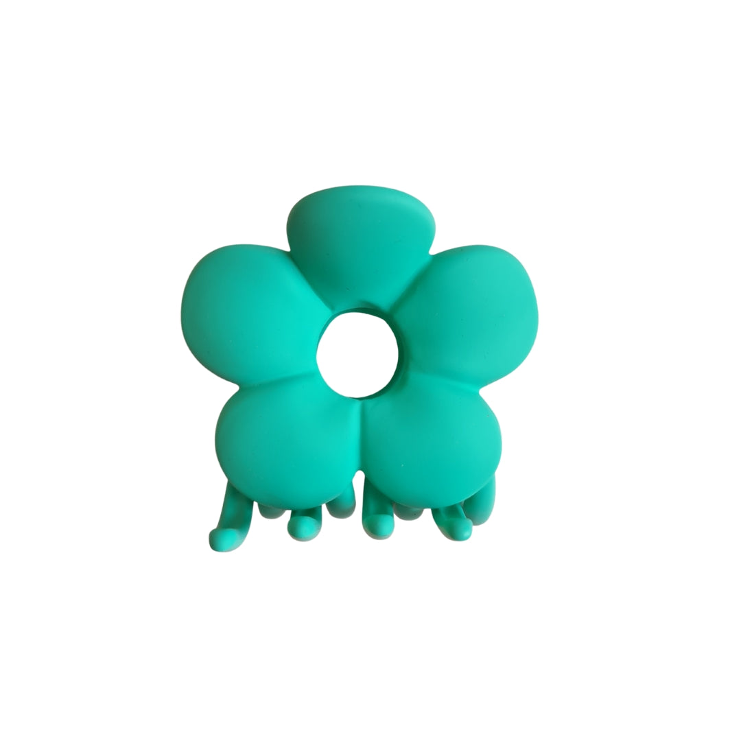 Aqua Daisy Claw Clip