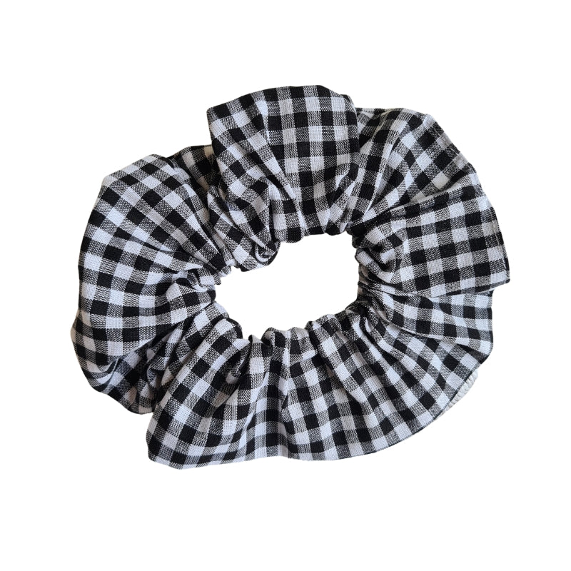 Mini Check Scrunchie in Black