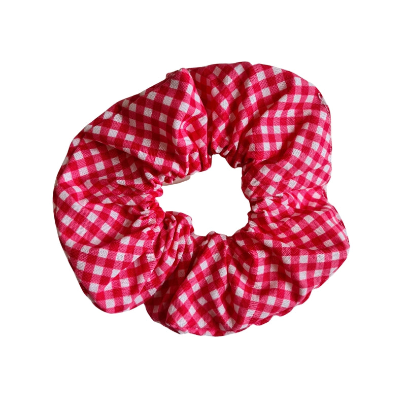 Mini Check Scrunchie in Pink