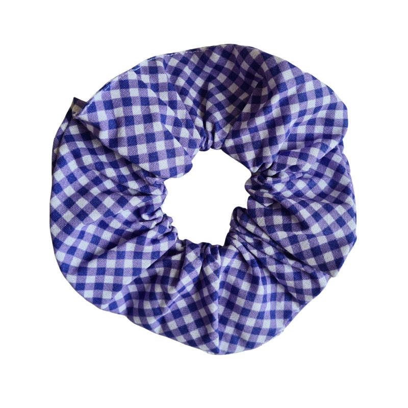 Mini Check Scrunchie in Purple