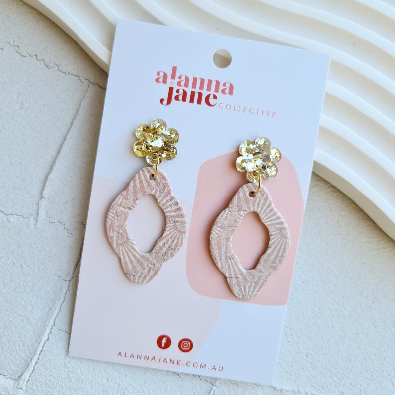 Ali Pink Cork Earrings