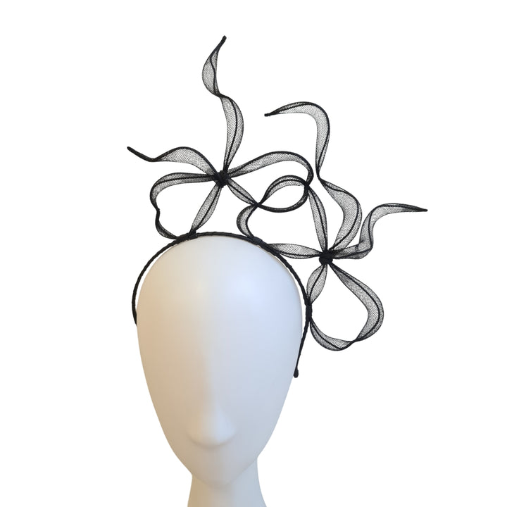 Black Floating Bows Headpiece
