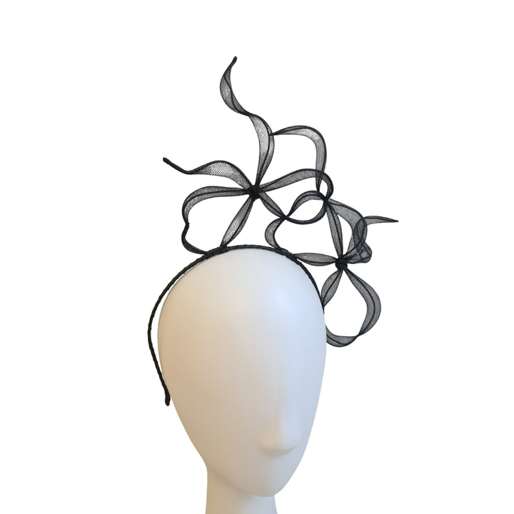 Black Floating Bows Headpiece
