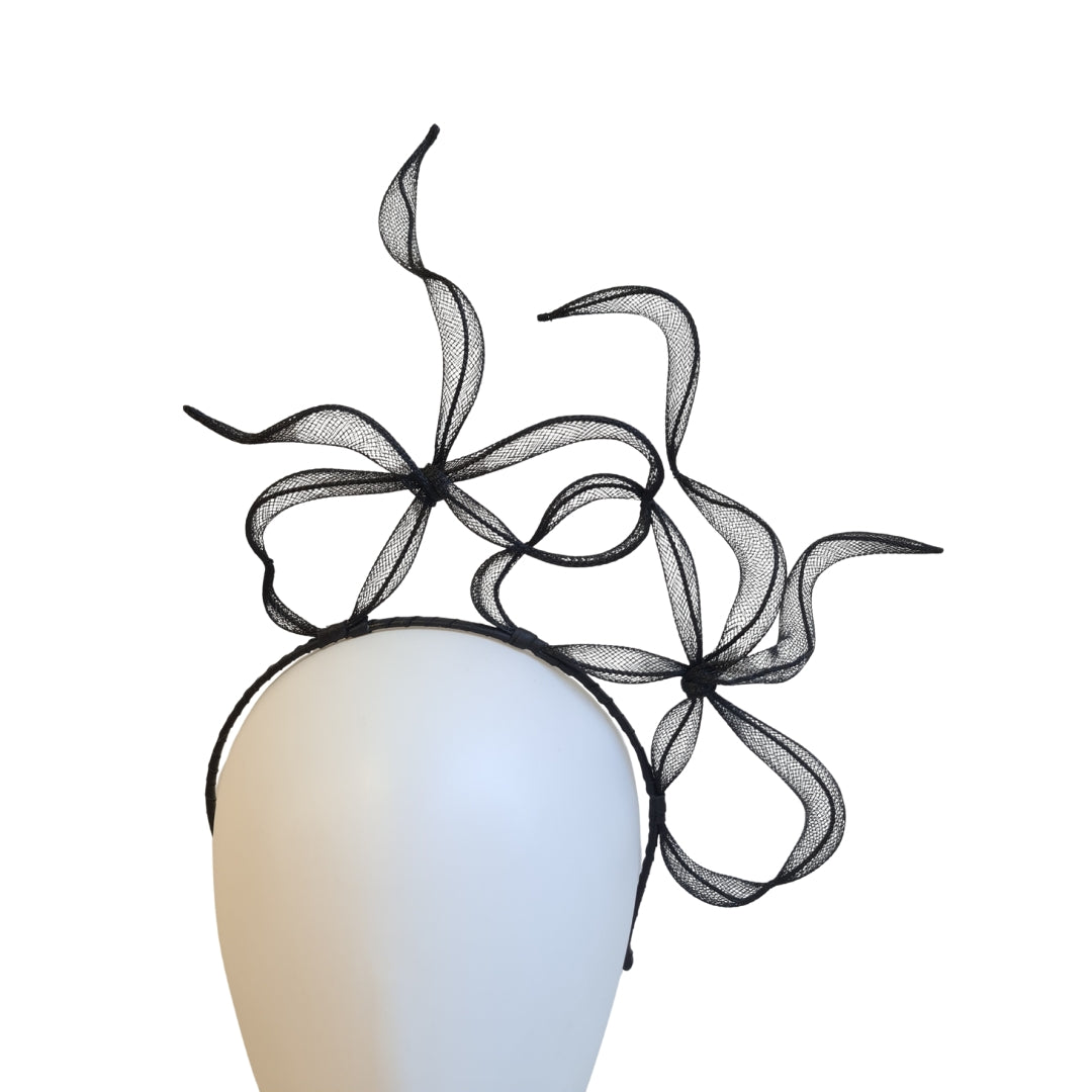 Black Floating Bows Headpiece