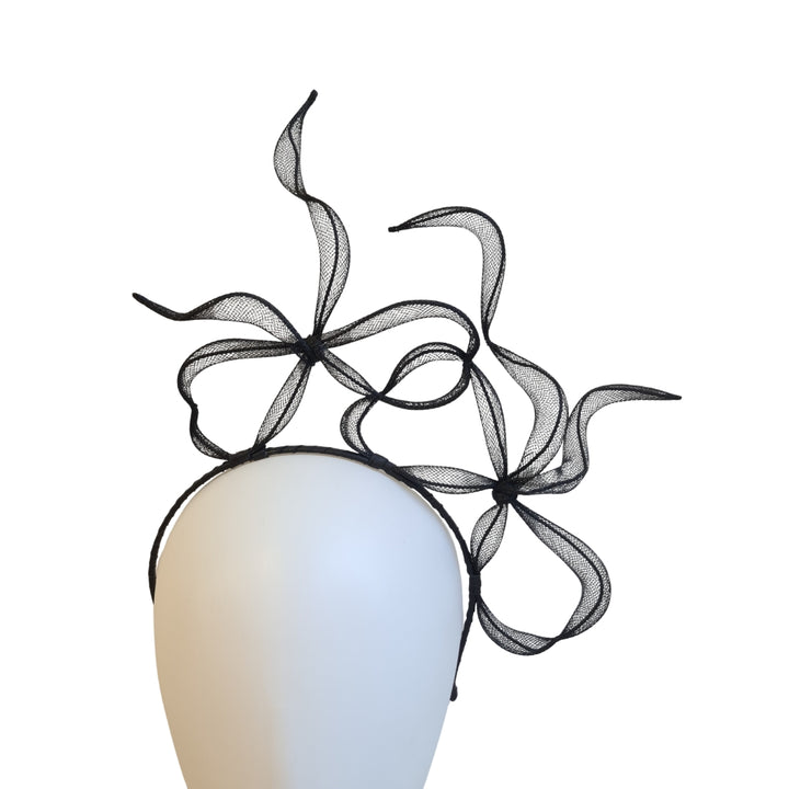Black Floating Bows Headpiece
