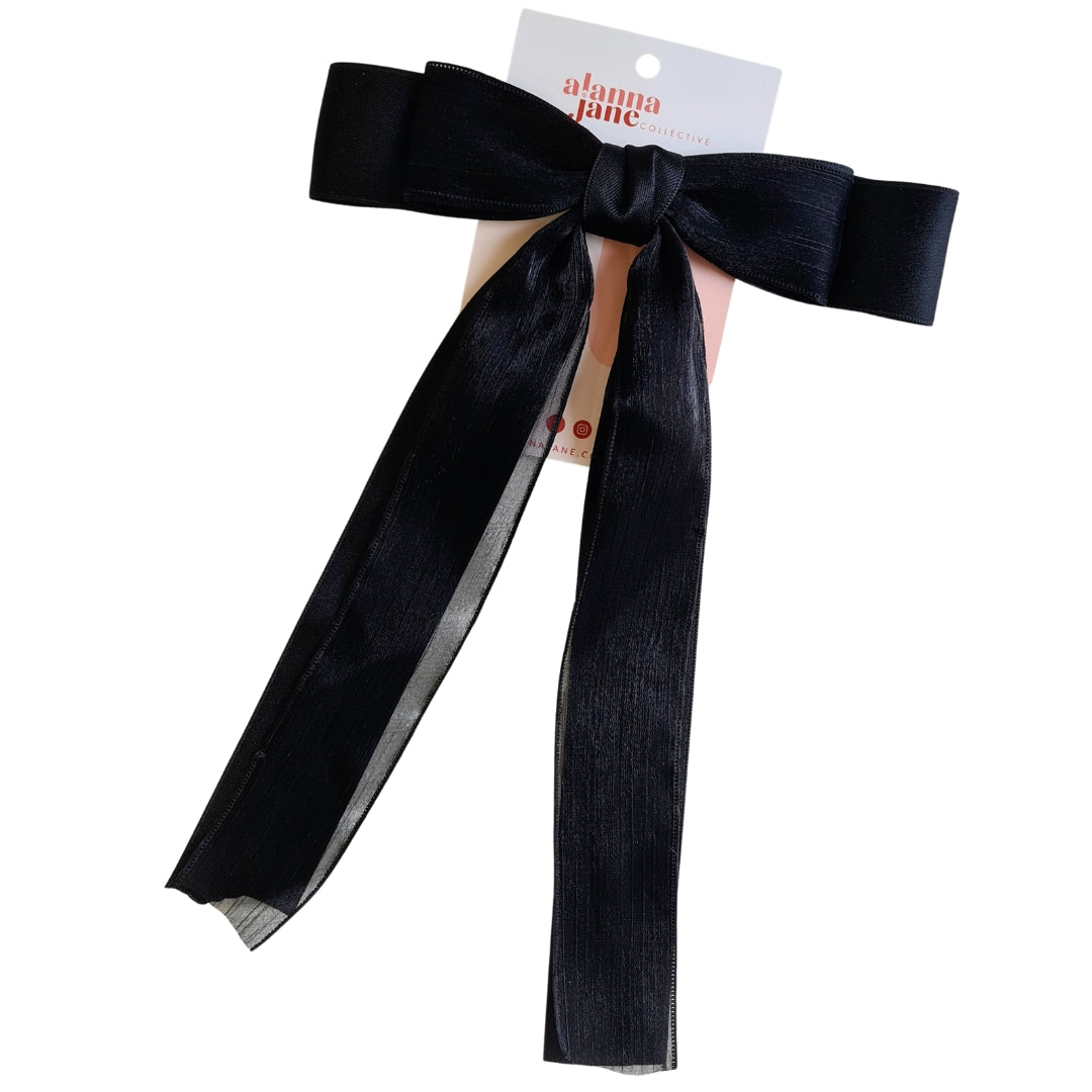 Black Layered Bow Clip
