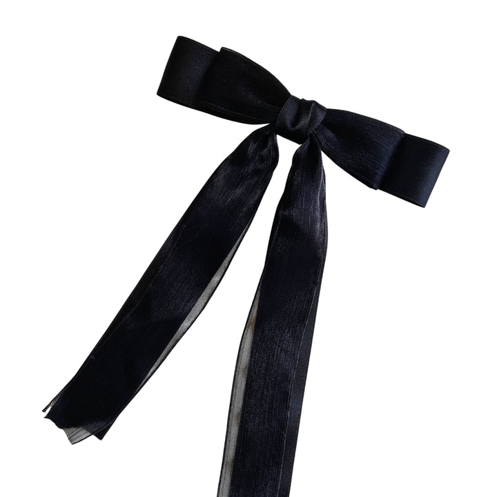 Black Layered Bow Clip