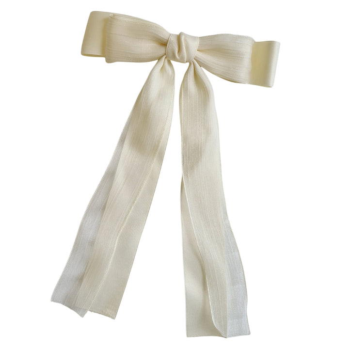 Cream Layered Bow Clip