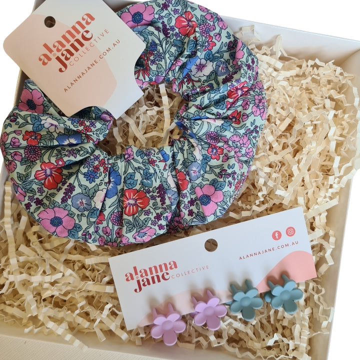 Purple and Blue Mini Clip and Scrunchie Gift Box