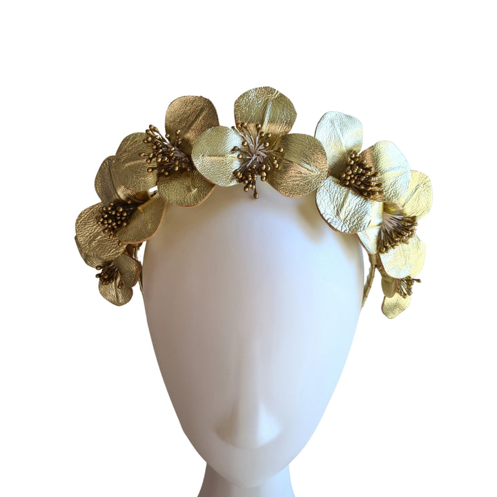 Jules Gold Leather Headpiece