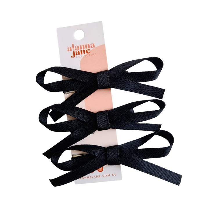 Mini Bow Set in Black