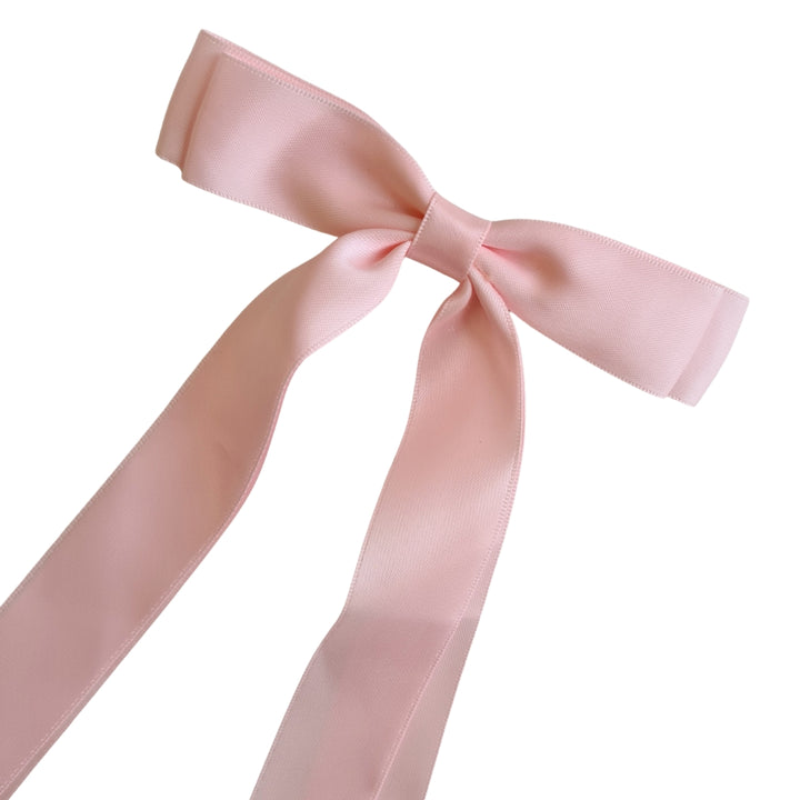 Pink Satin Bow Clip