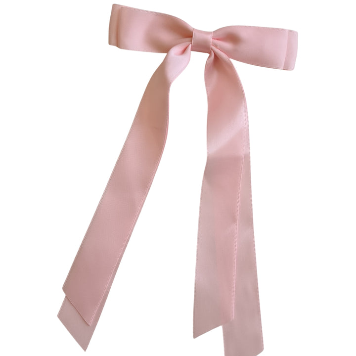 Pink Satin Bow Clip