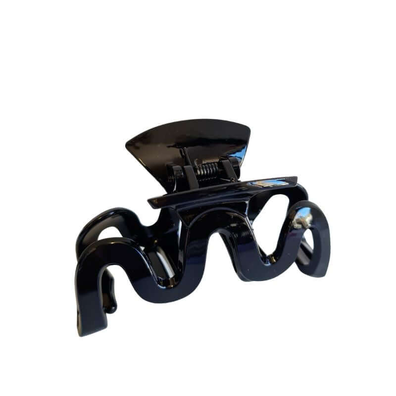 Gloss Black Wave Claw Clip