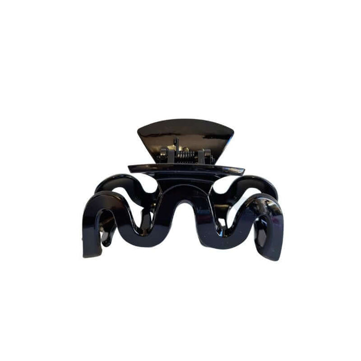 Gloss Black Wave Claw Clip