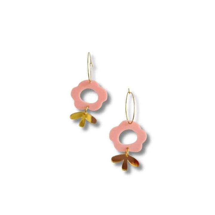 Blossom Hoop Earrings Pink
