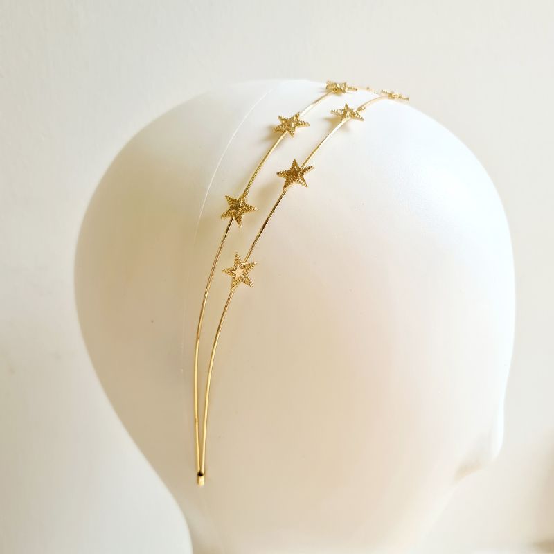 Star Double Headband in Gold