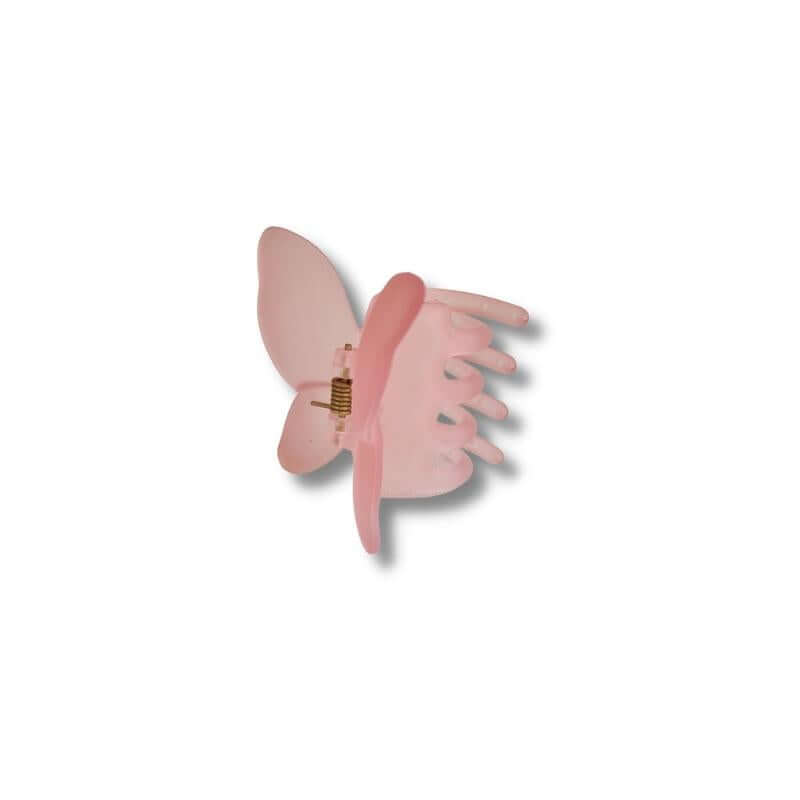 Frosted Pink Butterfly Claw Clip