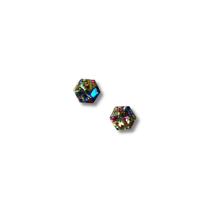 Glitter Hexagon Acrylic Studs