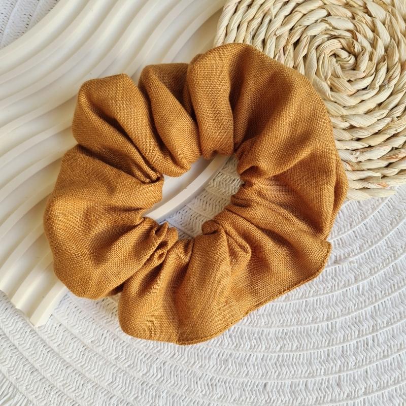 Mustard Linen Scrunchie