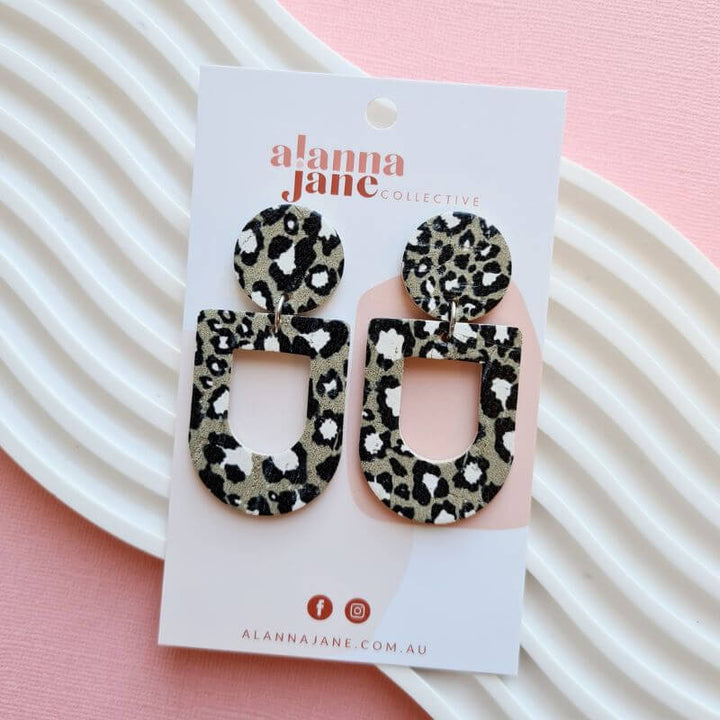 Kara Leopard Cork Earrings