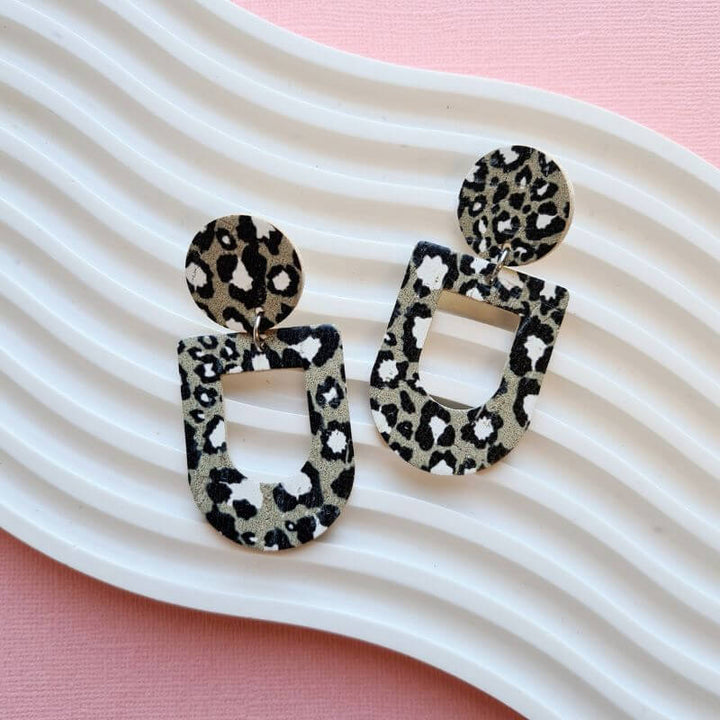 Kara Leopard Cork Earrings
