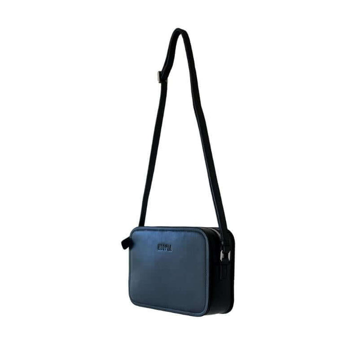 Leather Crossbody Box Bag in Black