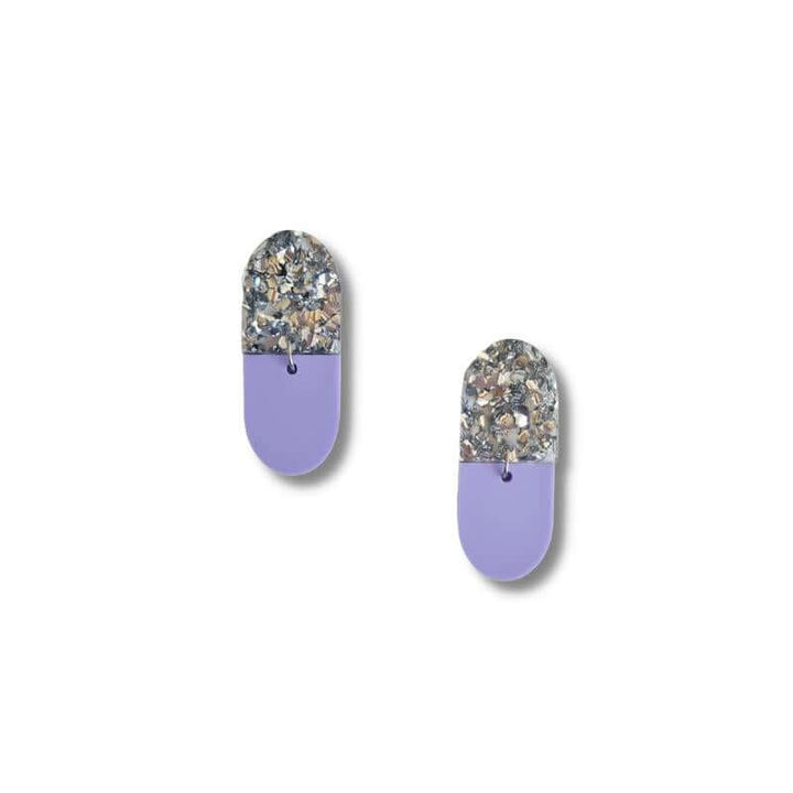 Maddy Earrings - Lilac & Silver