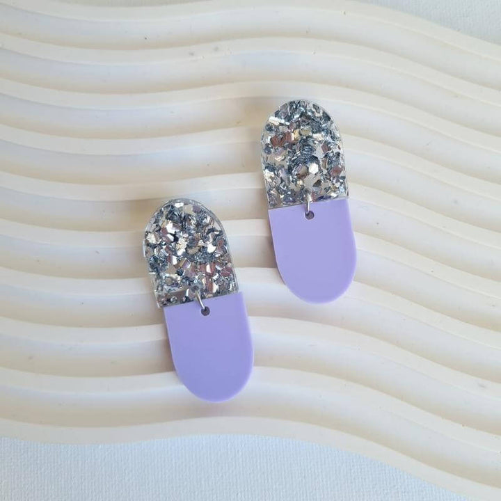 Maddy Earrings - Lilac & Silver