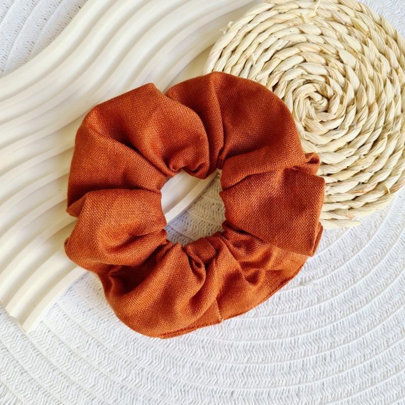 Rust Linen Scrunchie