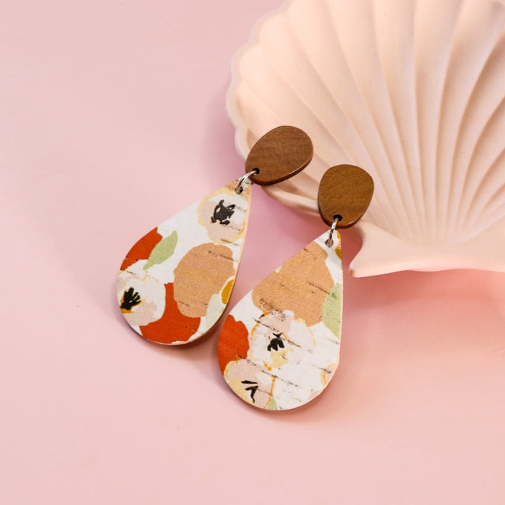 Summer Floral Large Teardrop Earrings