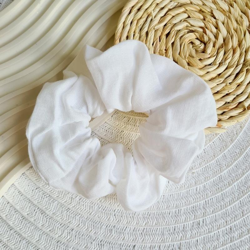 White Linen Scrunchie