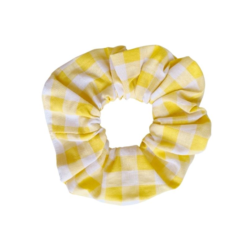 Yellow Check Scrunchie